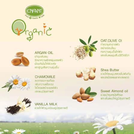 เจลอาบน้ำและสระผม อองฟองต์ สูตรอ่อนโยน 2in1 Organic Plus 300ml. Enfant	 		 		_4